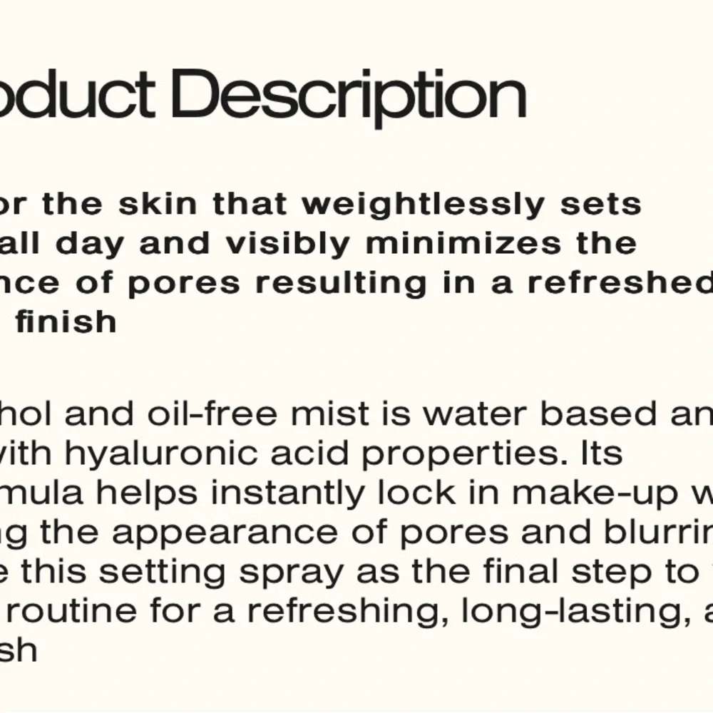 NIB Tys beauty setting spray